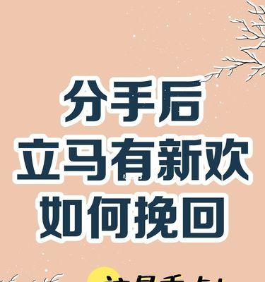 巧妙挽回以刚分手就有新欢的女人（如何成功挽回刚刚失去的爱情）